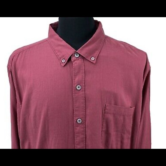 🆕 TB Red Herringbone Long Sleeve Button Down - Picture 2 of 5